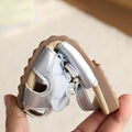 Korean style girls' sandals - new summer collection, soft sole children's shoes, lace closed-toe sandals, baby girl pearl princess shoes