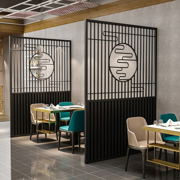 New Chinese Restaurant Hotel Partition Screen Card Seat Private Room Catering Hot Pot BBQ Restaurant Tea House Tea Room Wrought Iron Fence