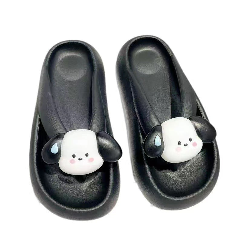 Thick sole flip flops cute slippers for women outwearsummer2023new arrivalpopular home stepping on shit feeling beach slippers wholesale
