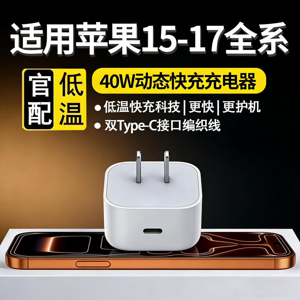 Suitable for apple charger 40w dynamic fast charging head apple iphone15/16/17promax charging set