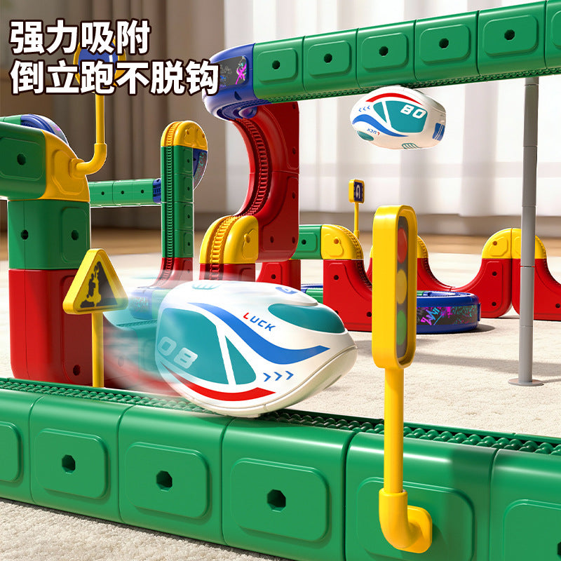 High-speed rail anti-gravity levitation building blocks - magnetic electric assembly toy for boys and girls