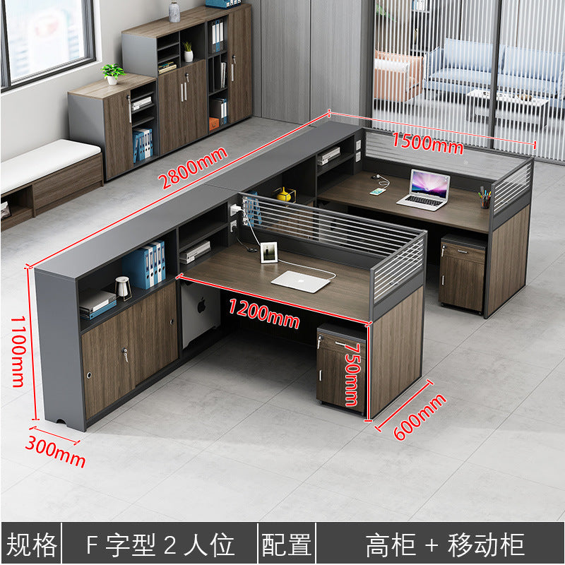 Saint li staff office desk and chair set - minimalist modern computer desk, office financial partition desk