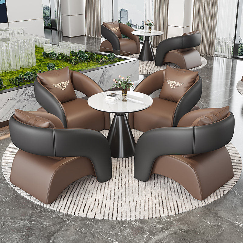 Sales office negotiation sofa chair design shape lazy table and chair beauty salon rest area reception one table and four chair combination