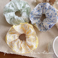 Forest style yellow plaid large intestine hair tie for women classy sense of pastoral lazy style hair rope ball head tie hair headwear