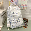 Printed graffiti student backpack - waterproof, cute, large capacity, unique, versatile school bag - korean style for girls