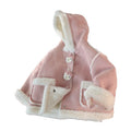 Girls' fall/winter new collection: fleece-lined, thickened hooded jacket - warm outerwear for baby girls, casual kids' clothing, children's apparel