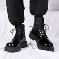 Boots for men 2026new arrivalspring black british style fan motorcycle workwear boots high-top soft leather waterproofcasual leather boots