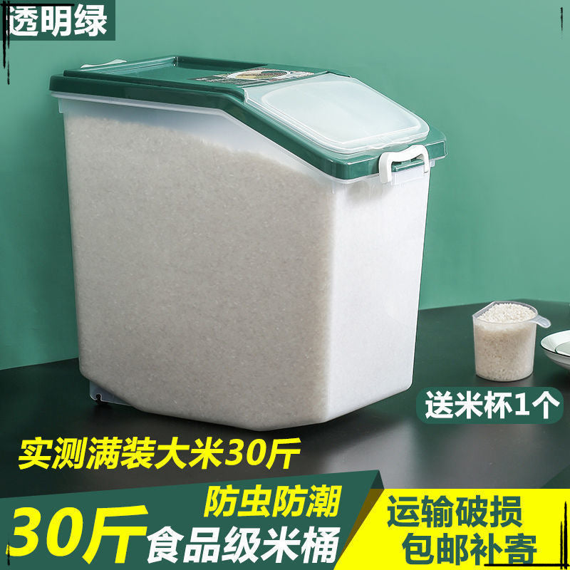 25Kg Multifunctional Rice Tank Household Rice Bucket Rice Storage Tank Rice Box Kitchen Flour Box 10kg Insect-proof and moisture-proof storage bucket