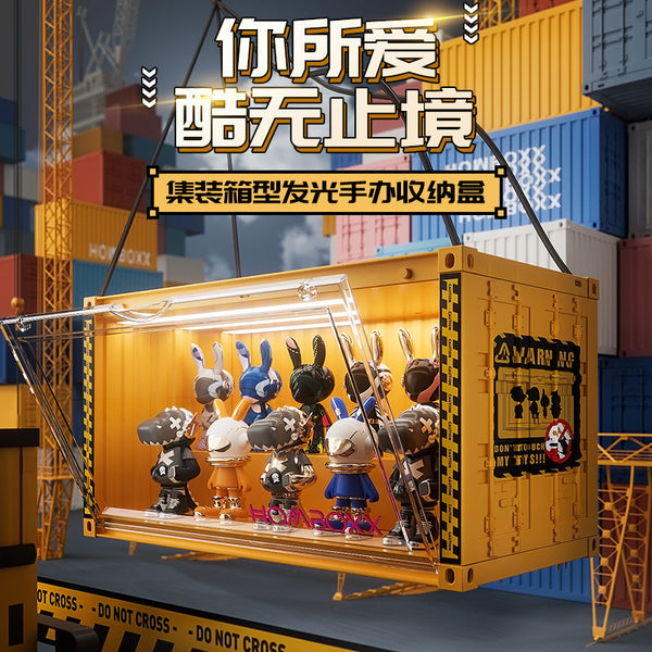 POP MART display stand container blind box storage box with lamp dust cabinet figure doll display box wholesale