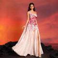 Exportfashionfrenchretroclassyprinting sleeveless fashion one shoulder long dresselegantslimming looksilmdress