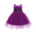 Wholesale foreign trade children's wear: embroidered princess dress for girls, asymmetrical mesh dress with large bow