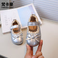 Vancahao kids' leather shoes -  autumn new collection - korean style girls' bow princess shoes - soft sole single shoes for students