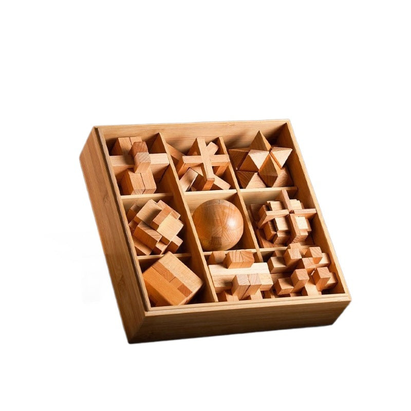 Luban lock and kongming lock complete set - brain teaser puzzle for elementary school students - mortise and tenon jigsaw blocks - educational toy for children - develops problem-solving skills
