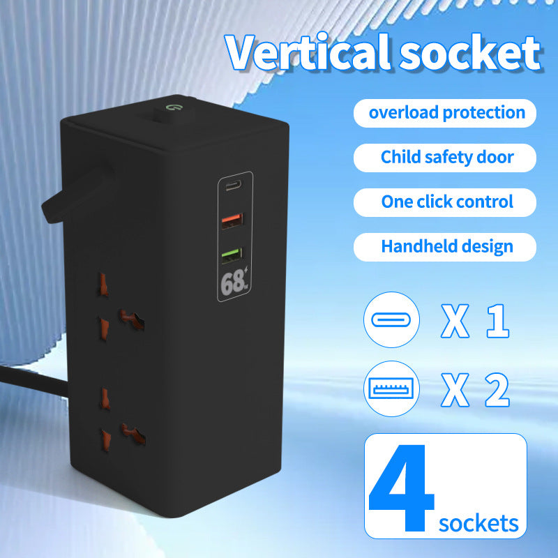 Us standard power strip with fast charging, uk standard power strip, multifunctional hong kong version power strip, european standard multi-outlet power strip, type-c fast charging