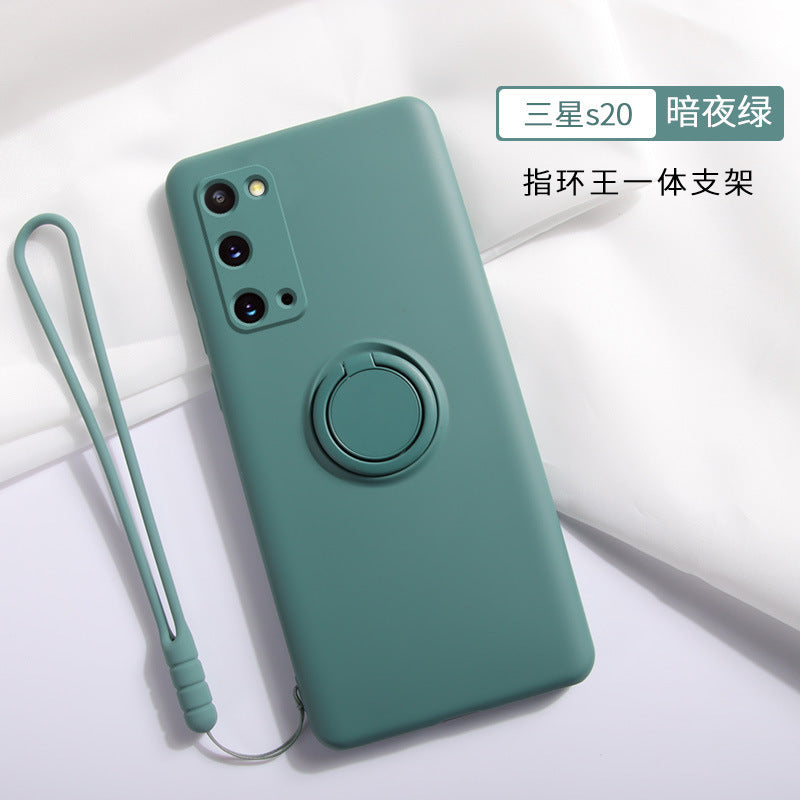 Suitable for samsung s25ultra mobile phone case s24fe liquid silicone ring holder all-inclusive s10 lens protective case