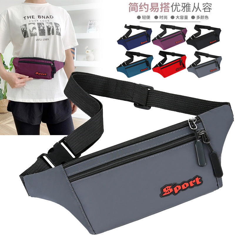Cross-border Korean version Men's fanny pack Sports shoulder messenger bag Waterproof trendy casual mobile phone bag Construction site cashier bag Portable
