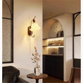 French-style wall lamp, vintage-inspired, for bedroom bedside, living room, hallway, or entryway accent wall. retro walnut finish, eye-friendly wall sconce