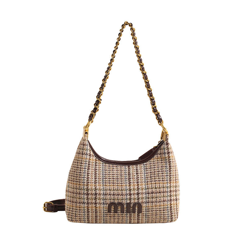 Underarm contrast color casual small square bag women's 2025 spring new korean style retro fashion large capacity commuter shoulder bag