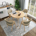 Light wood grain single table + khaki chair