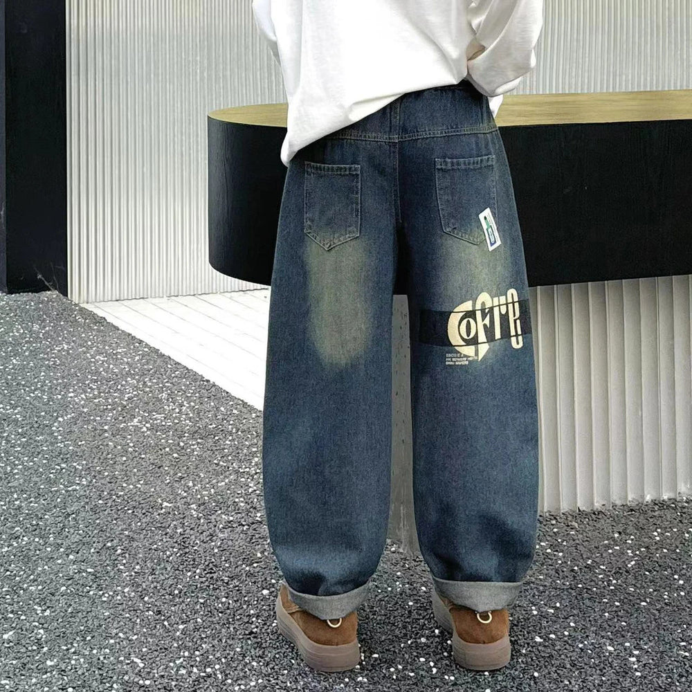 Spring boys' jeans, straight-leg denim pants, new spring/autumn styles for little boys, trendy and cool  collection