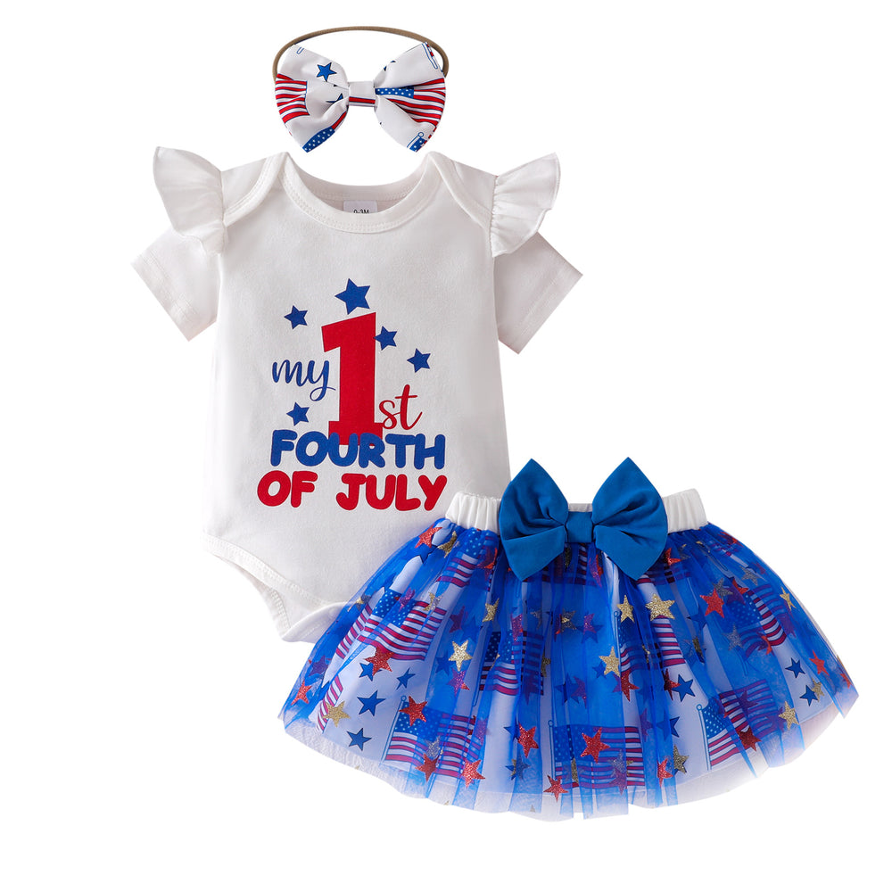 Children's clothing cross-border european and american girl short-sleeved khaki + mesh skirt baby children's clothing