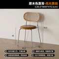 Solid wood backrest in wood color + glossy yellow brown seat cushion