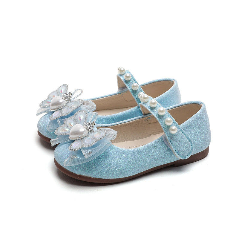 spring/autumn korean style new girls' leather shoes, export order, princess flats, children's velcro performance dance shoes