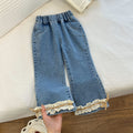 new year's collection: autumn/winter girls' lace-up denim pants with cute bow detail - stylish and sweet flare jeans for baby girls