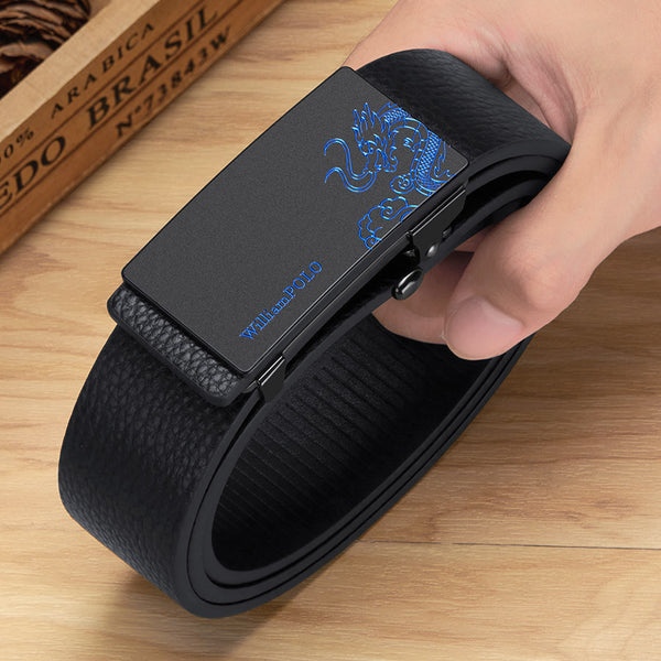 Emperor Paul Belt Men's Leather Premium Sense Automatic Buckle Alloy Belt Men's Wear Fashion Trendy Belt Men's