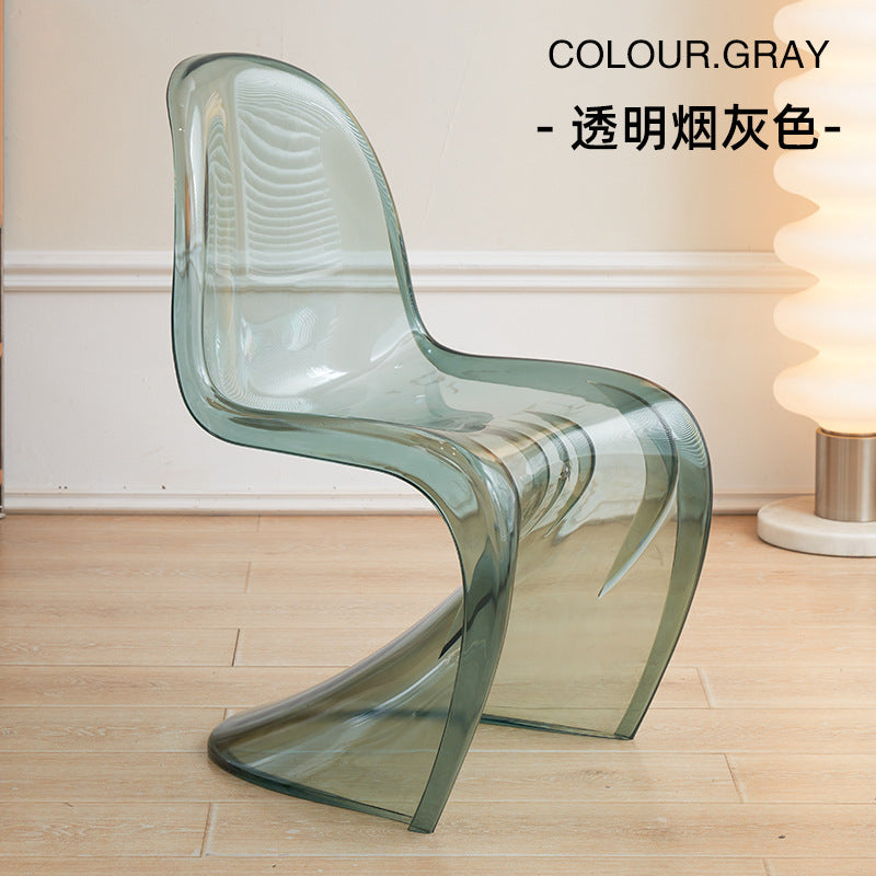 Customized pantone chair white dining chair transparent plastic acrylic chair back casual negotiation chair creative makeup stool