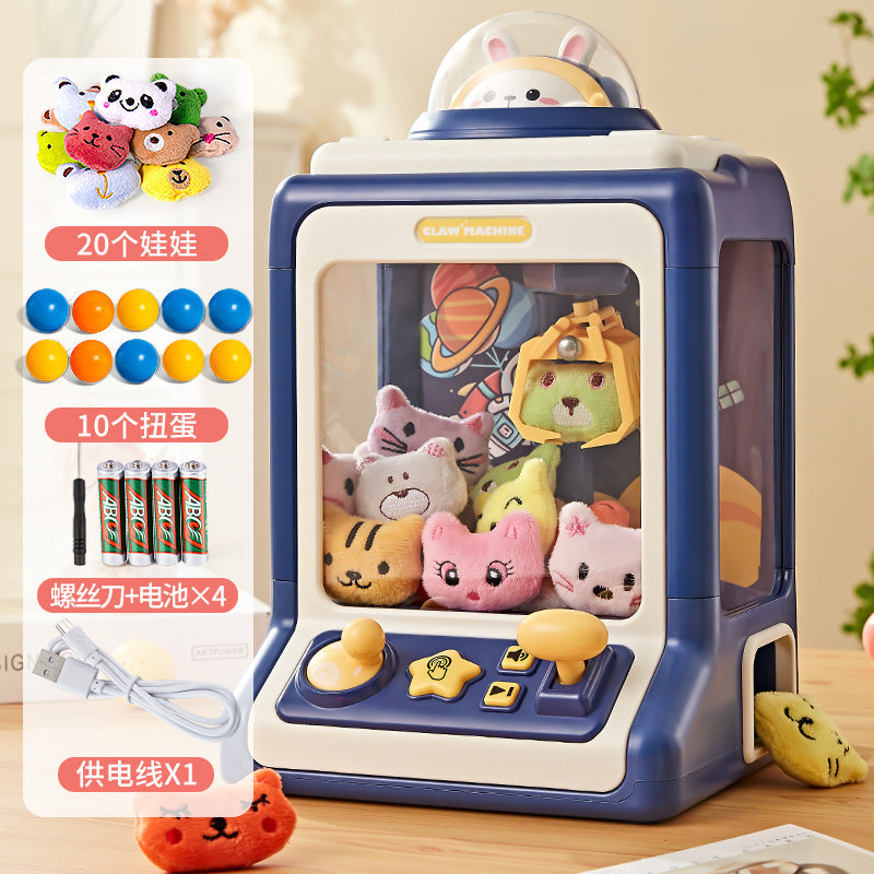 Little rabbit kids claw machine clip doll mini machine small sound and light boys and girls toys gifts fun puzzle