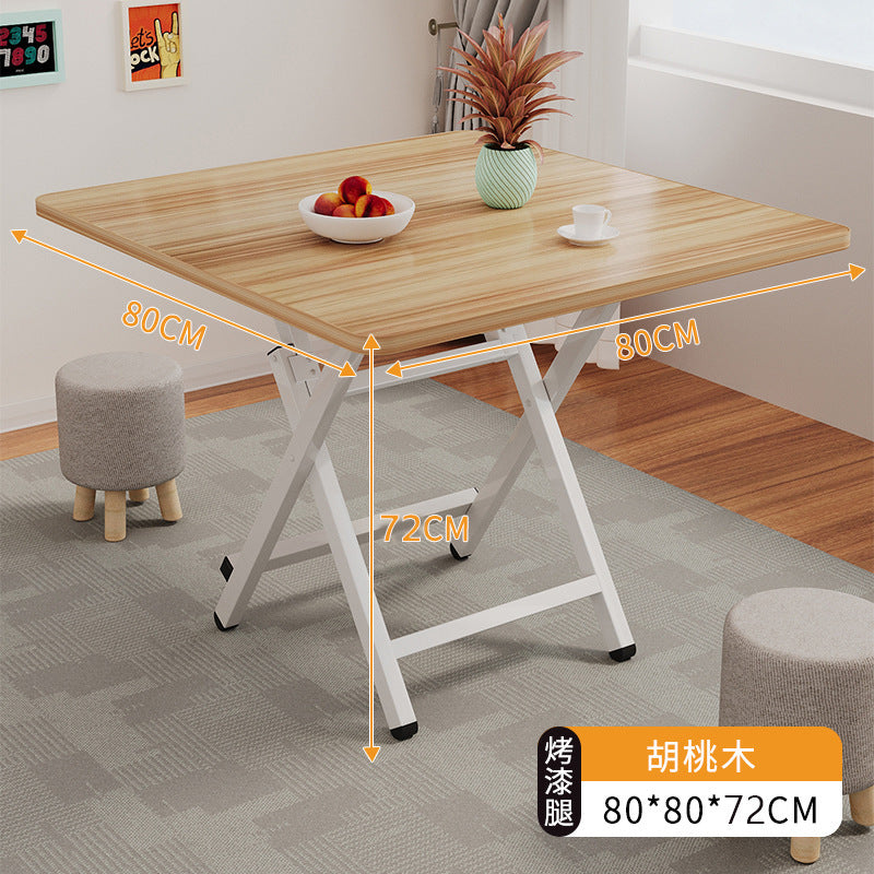 Foldable table dining table for home small table outdoor portable stall small apartment rental house simple dining square table