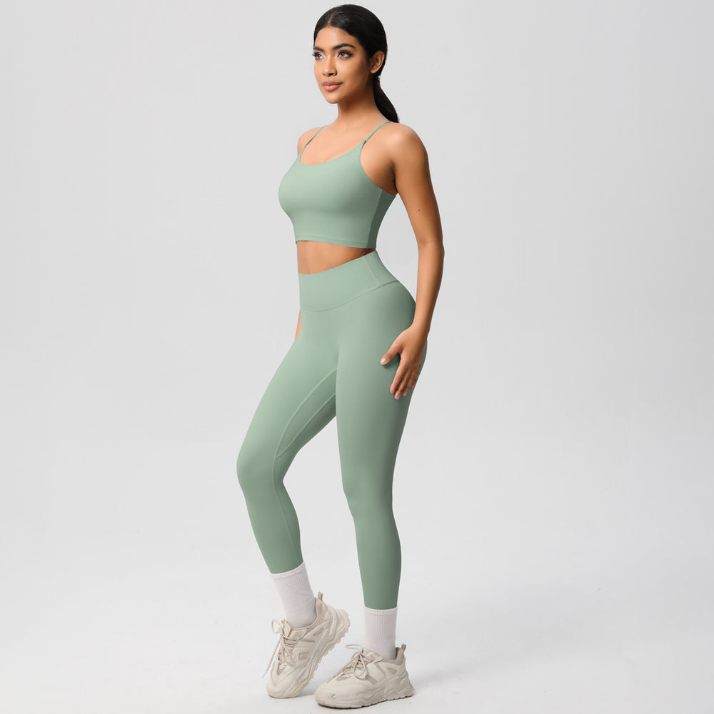 New cloud-feel tank top sports bra yoga set - quick-dry, compression fit, running & casual fitness two-piece outfit