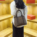High-end women's bag 2025 new retro print tote bag niche design shoulder bag classic crossbody bag