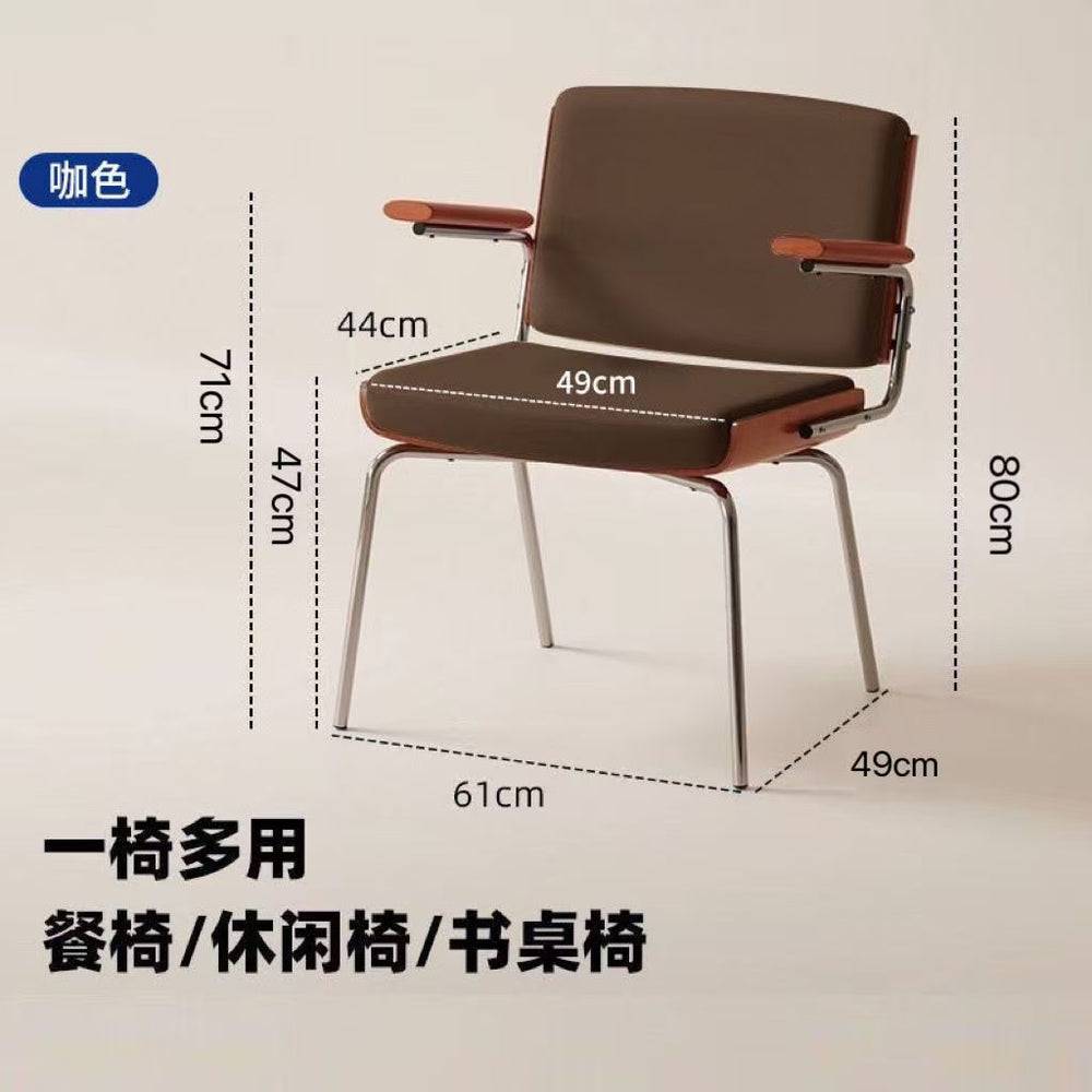 Designer vintage single balcony leisure chair nordic dining chair for home casual living room backrest armrest sofa chair