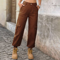 Wishfashion cross-border export  new arrival washed semi-elastic stylisheasiest for match jogger pantsworkwear denim pants