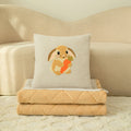 Cartoon plush throw blanket - dual use pillow blanket, crystal velvet, thickened towel embroidery, perfect for car, office, air conditioning, and nap time