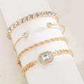 Wholesale alloy bracelets: new european and american cross-border jewelry for women - statement, irregular, versatile, accessible luxury, niche design, diamond-accented bangles