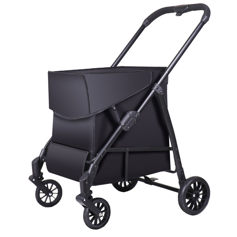 Customized export shopping cart - lightweight, large capacity, foldable, one-click folding, universal wheel shopping cart