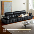 Italian laurence sofa foshan furniture high back genuine leather sofa classy black living room straight row high-end sofa