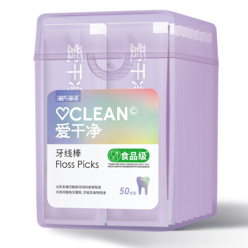 Haishi Hainuo floss stick single pack portable family pack slippery ultra-fine toothpick floss floss household box