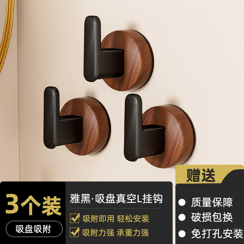 No-drill solid wood coat hook - entryway, doorway, behind-the-door hook - damage-free adhesive, heavy-duty weight capacity, coat & hat hook, key hook