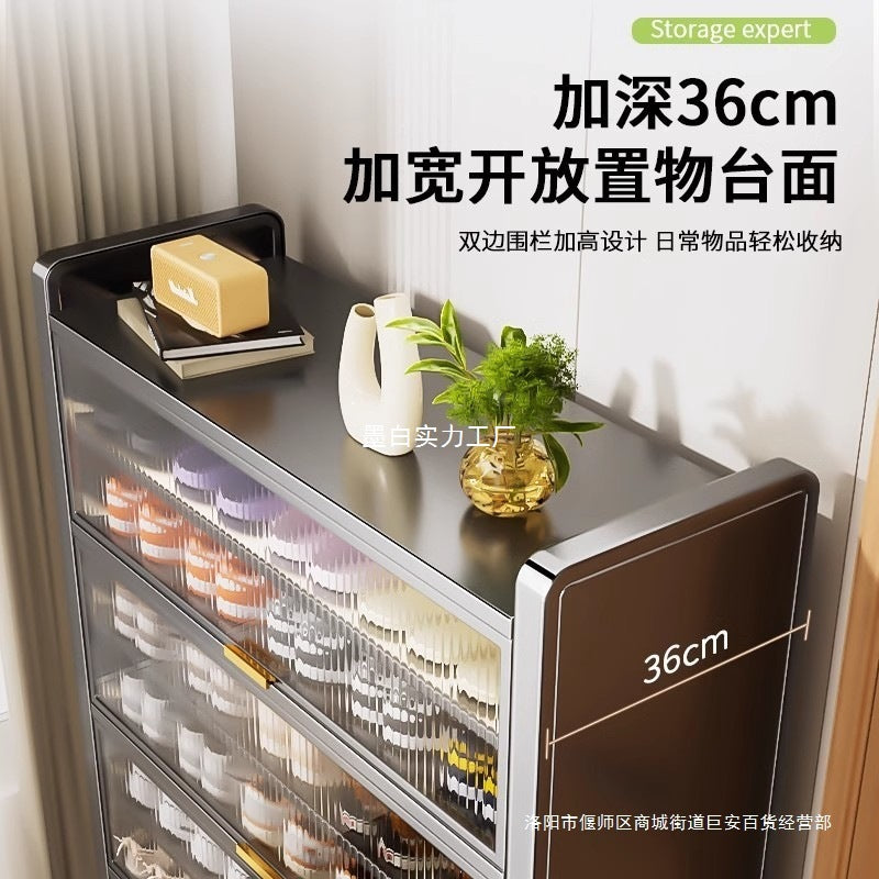 Steel huge thick shoe cabinet, shoe rack, multi-layer household dust-proof shoe rack, large-capacity storage shoe rack at the entrance entrance