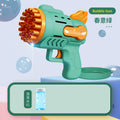 [green semi-automatic] 29-hole angel bubble machine - includes 1 bottle of bubble solution
