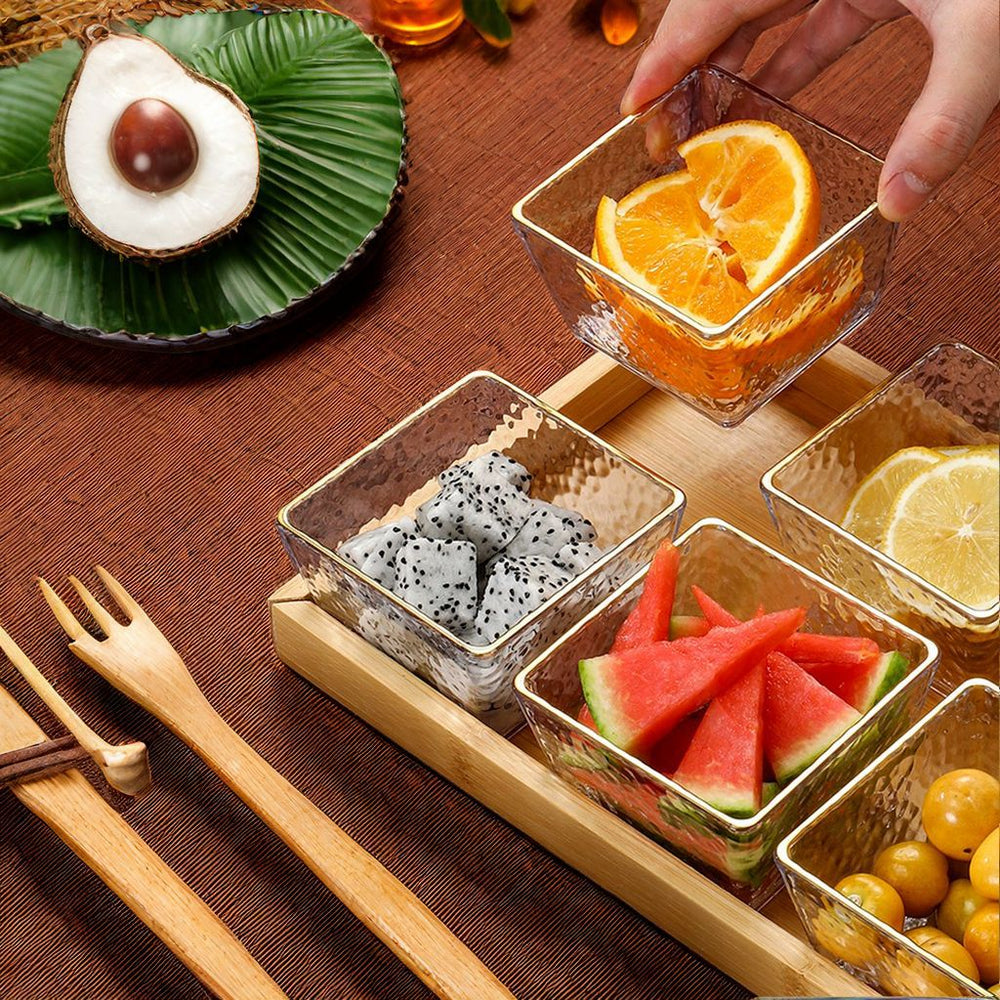 Fruit platter bar ktv snack platter acrylic snack plate melon seed plate divided grids dried fruit plate suit restaurant commercial