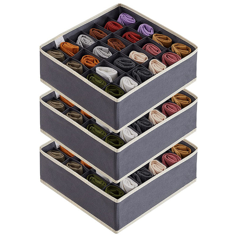 Cross-border drawer storage box 4-piece set foldable wardrobe large bedroom storage box, socks and underwear finishing box