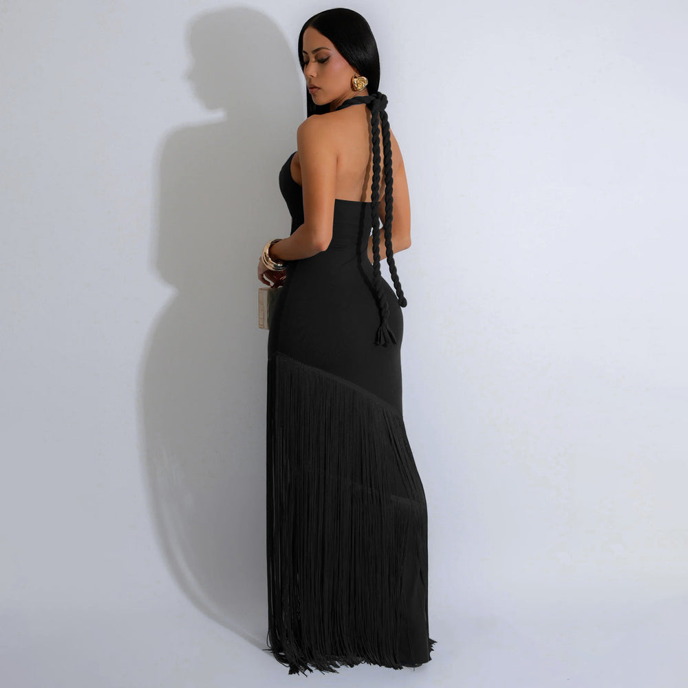 Hot-selling  fashion: european and american summer dresses - tassel trim, bandage strapless dress, new arrival