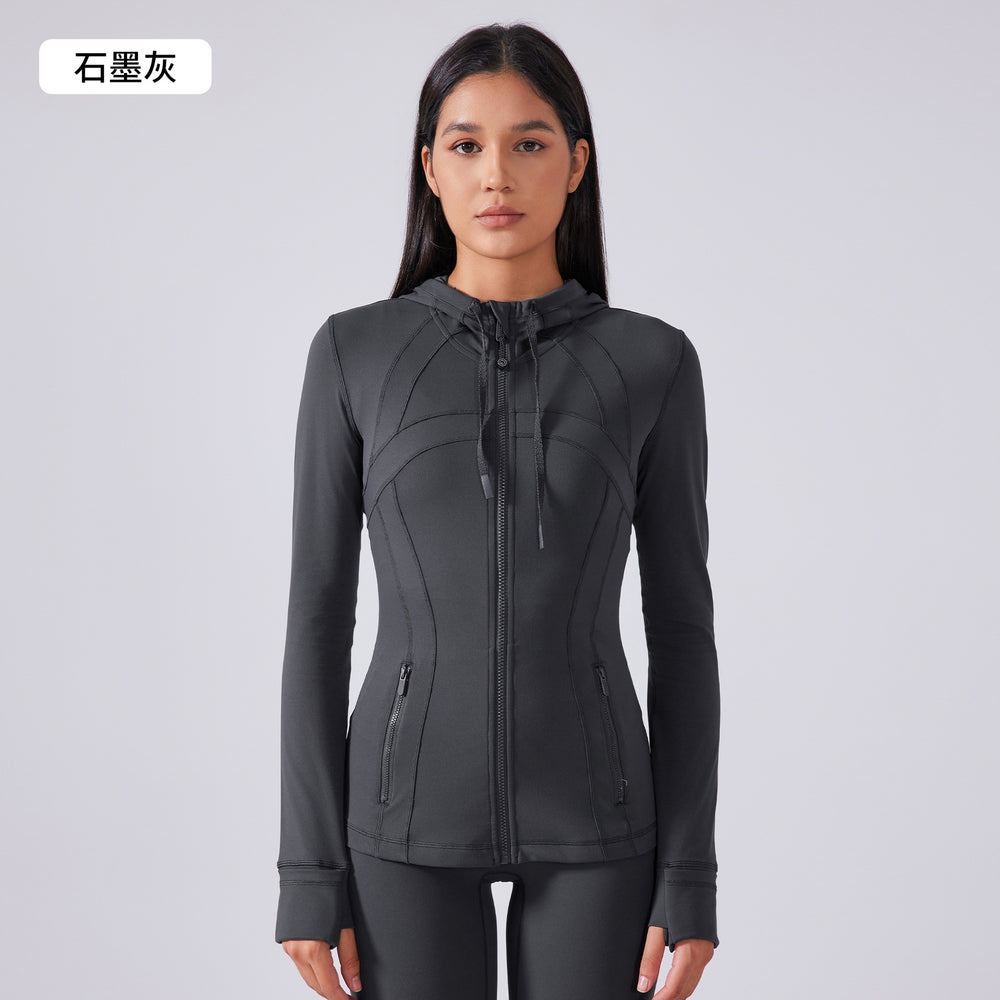 Women's yoga jacket - new hooded drawstring jacket, slim fit, versatile, slimming, running, sports & fitness apparel daw204