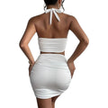 2025 european and american cross-border summer new sexy bodycon set sleeveless halter tube top fashionable elegant women's vest