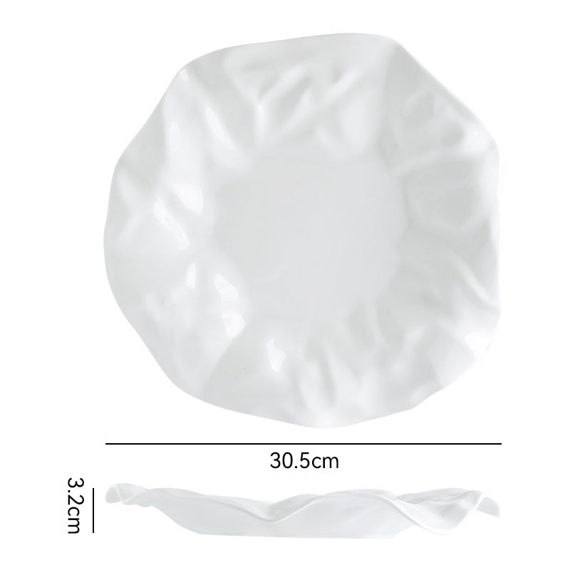 Casual boutique dish plate restaurant asymmetrical ceramic plate special-shaped stylish artistic conception for home creative cold dish plate
